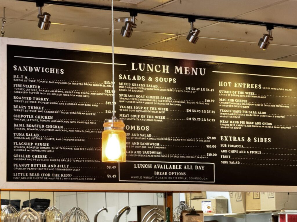 Honey Bear Bakery Menu 2